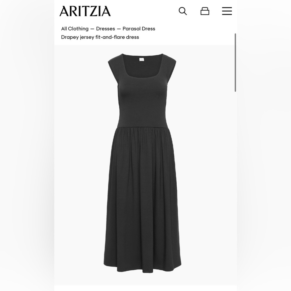 Classic Scoop Neck Black Maxi Dress